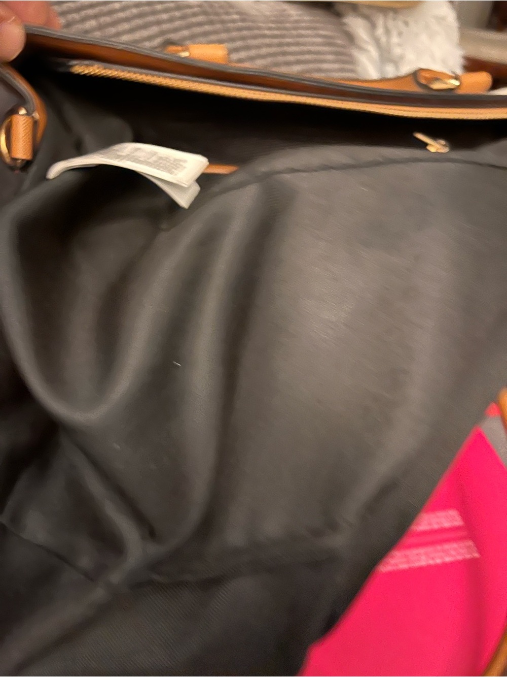ALDO Colorblock Executive Tote Bag | Cream, Cognac & Black Faux Snakeskin Pocket - Picture 5 of 12